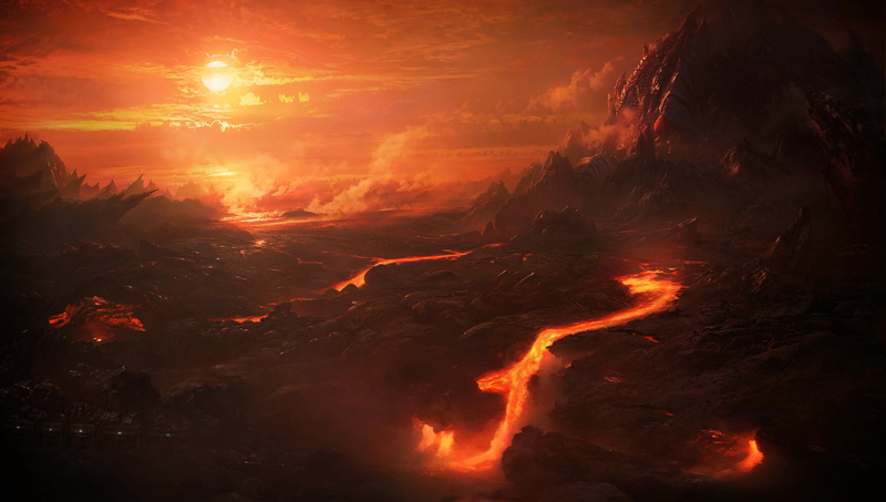 video games, volcano, water, StarCraft, no people, geology, heat - temperature, sunset, 1080P, power, scenics - nature, flowing, lava, nature, island
