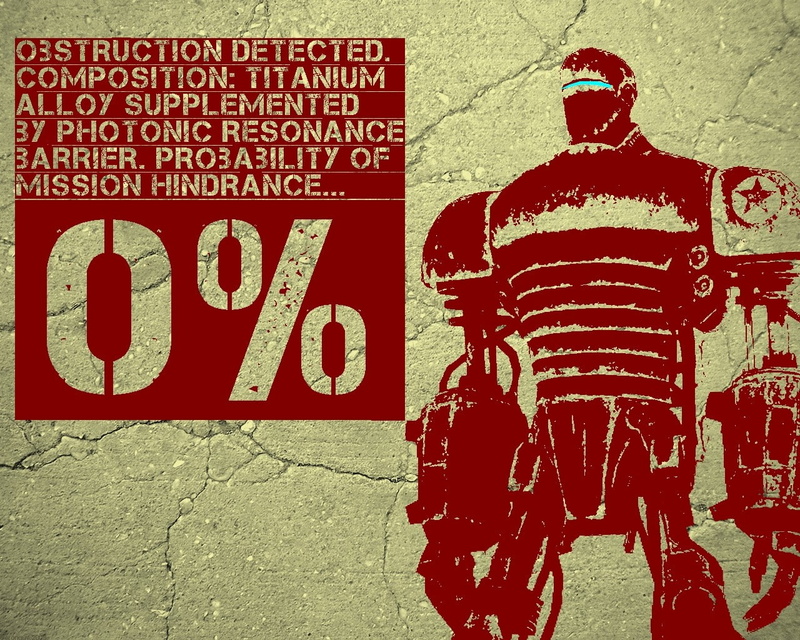 human representation, mural, 720P, red, script, detected, sunlight, robot, overlay, wall, non-western script, city, day, video games, text, architecture