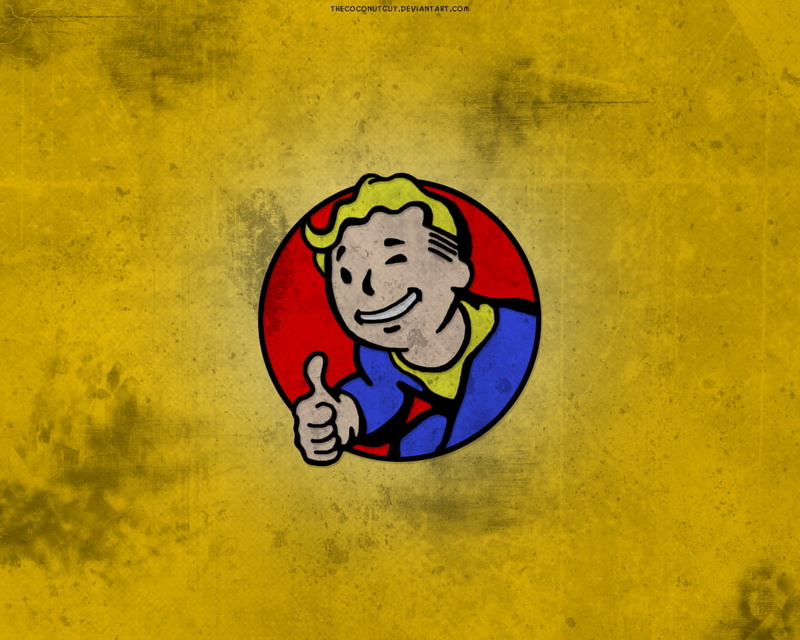blue, polo, hd, video games, fallout, 720P, man, yellow, shirt, logo