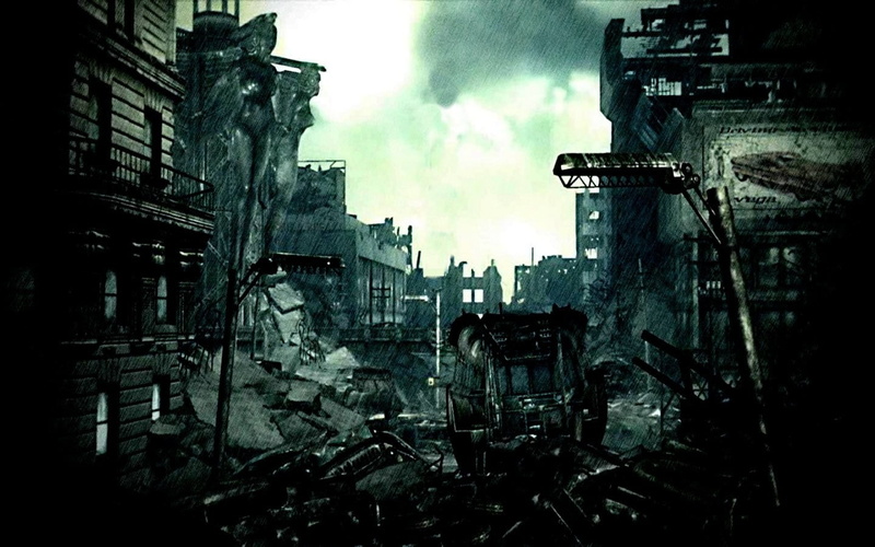 deterioration, sky, buildings, apocalyptic, ruined, apartment, obsolete, damaged, Fallout 3, architecture, city, destruction, industry, factory, nature