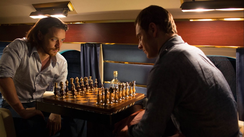 chess board, leisure activity, bar counter, two people, chess, playing, board game, adult, relaxation, X-Men: Days of Future Past, skill, strategy, mature men