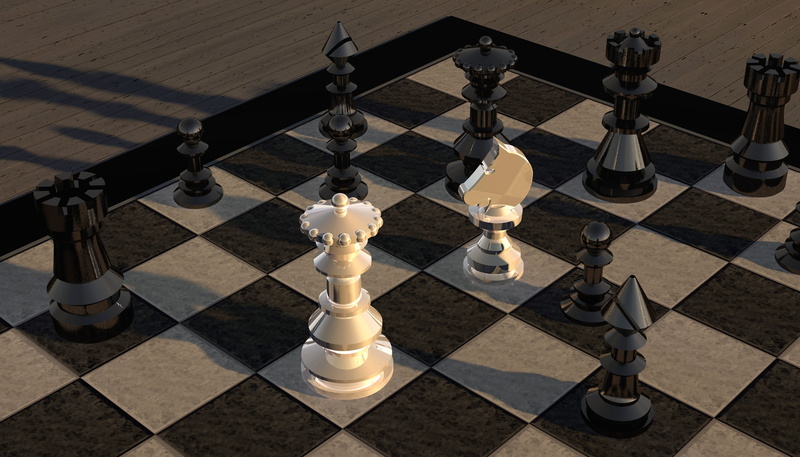 tiled floor, king - chess piece, chessboard, 3d, chess board, game, high angle view, chess, indoors, board game, no people, day, metal, flooring, chess piece