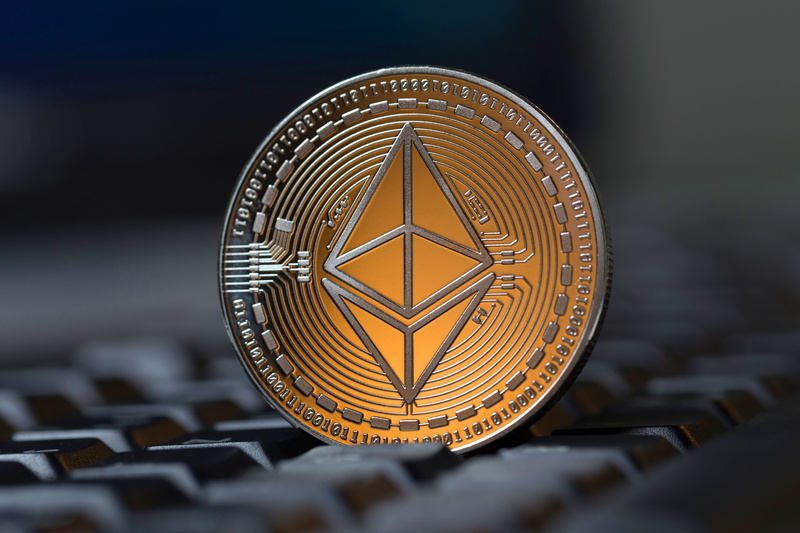 eth, buttons, gray, coin, the air, blur, fon, 4K, ethereum, button, keyboard