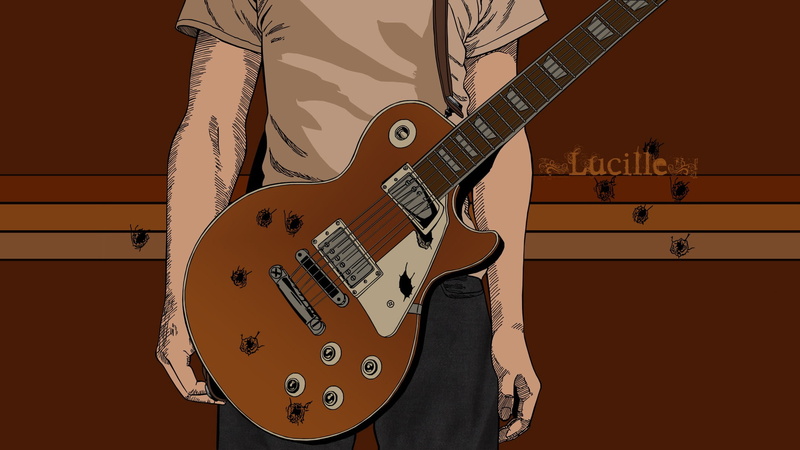 Minami Ryuusuke, copy space, playing, standing, string, brown, musician, guitar, string instrument, bass instrument, musical instrument, Beck, anime, electric