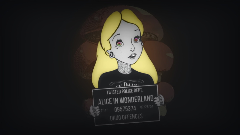 Alice in Wonderland, mushroom, 1080P, punk rock
