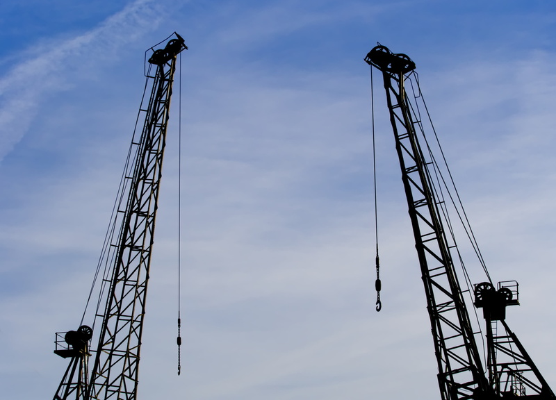 terminal, dock, derrick, built structure, occupation, unemployed, load, cargo, construction industry, crane, ship, no people, harbor, day, hook, low angle view