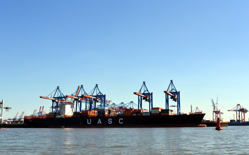 harbour city, cargo, industrial Ship, trading, water, pier, commercial Dock, crane, Elbe, Ship, harbor, Port, hamburg port, outdoors, industry, sky, machinery