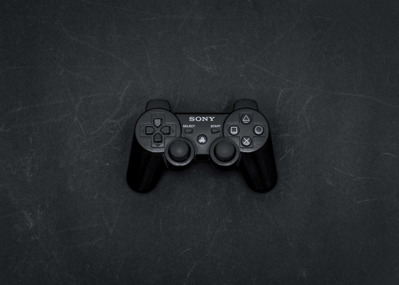 technology, gaming, text, black color, directly above, high angle view, gamepad, western script, connection, remote, controller, close-up, table, 4K, communication
