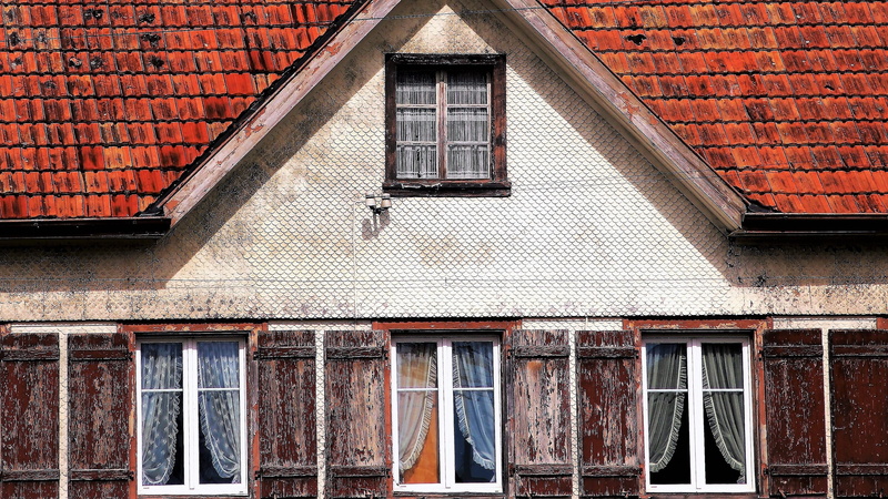 traditional, red roof, antique, login, window frame, wall - building feature, at the court of, switzerland, shutters, house, outdoors, lost place, the tradition of