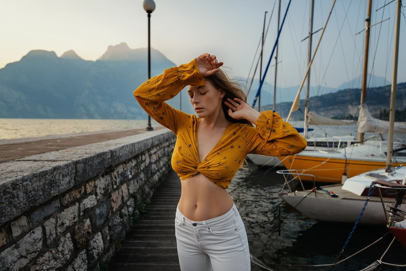 Which, Italy, yachts, Kobzar, girl, boats, Olga Kobzar, 1080P, Tatiana Mertsalova, Olga