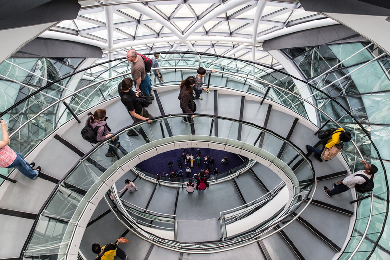 London. City Hall, south, lifestyles, indoors, 4K, shopping mall, ceiling, women, two, steps, London Assembly, Mayor, day, built Structure, city life