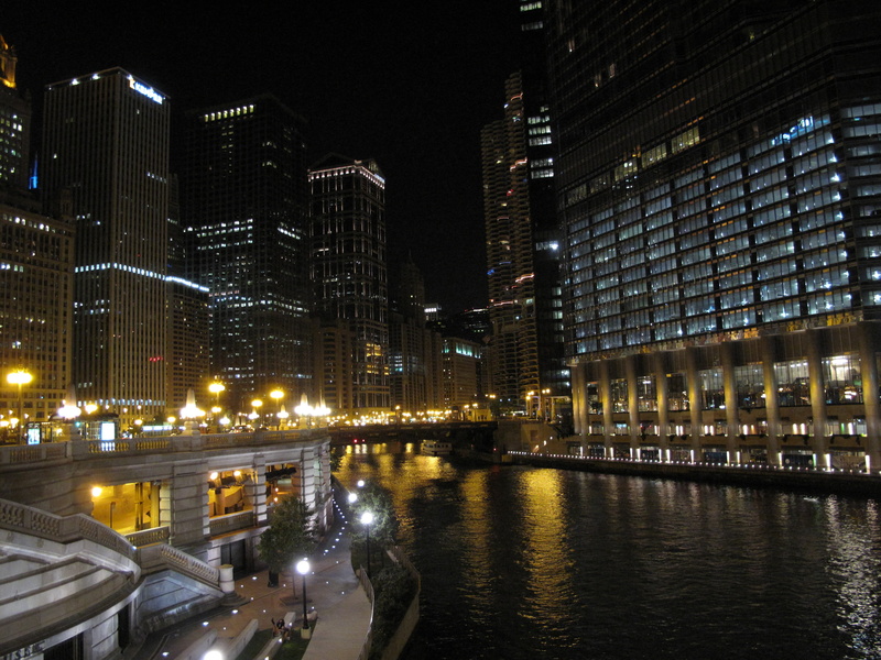 financial district, which, water, building exterior, waterfront, chicago, transportation, building, cityscape, night, skyscraper, built structure, architecture