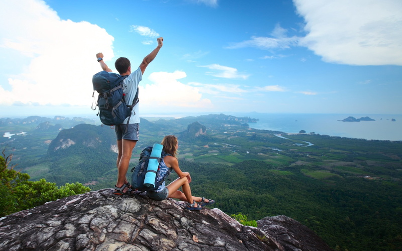 women, casual clothing, grass, stone - Object, females, journey, positive emotion, tourist, standing, cliff, sky, solid, rock - Object, men, adventure
