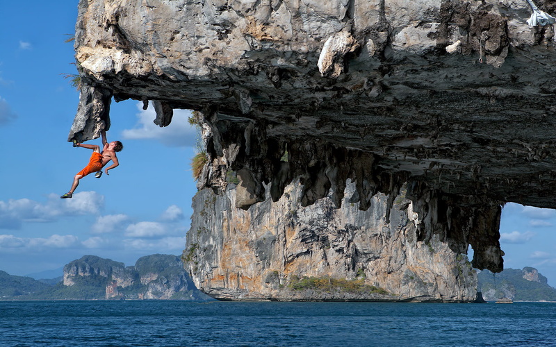risk, water, rock, climbing, day, sky, adventure, solid, action, strength, people, men, sea, one Person, extreme Sports, rock formation, courage, mountain