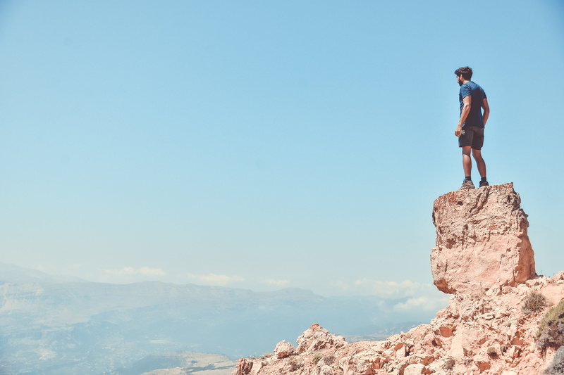 one Person, freedom, horizon, copy Space, healthy Lifestyle, lifestyles, exercising, backpacker, people, alone, on Top Of, challenge, landscape, hiking