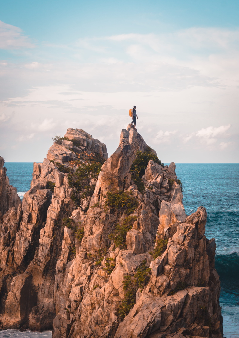 water, exercising, challenge, moodygram, climb, coast, summer, coastline, outdoors, extreme Sports, males, sport, beach, young Adult, rock, 4K, exploreindonesium