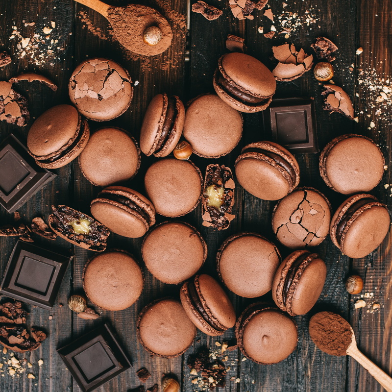 macaron, chocolate, cookies, 2K