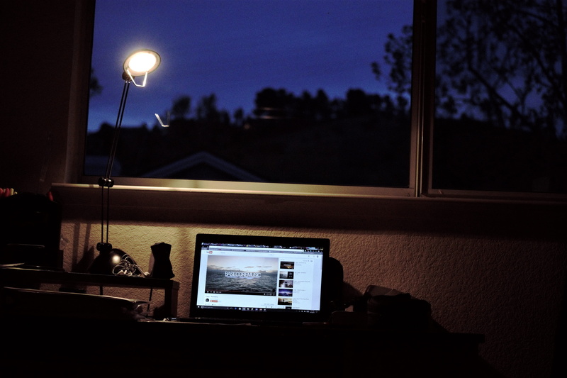 headphones, moon, desk, illuminated, chill, indoors, sky, computer, wall, wireless technology, night, communication, youtube, blue, no people, lighting equipment