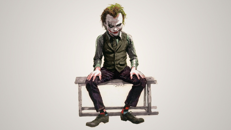 Joker, artwork, Batman, caricature, anime, simple background, 1080P, jocker