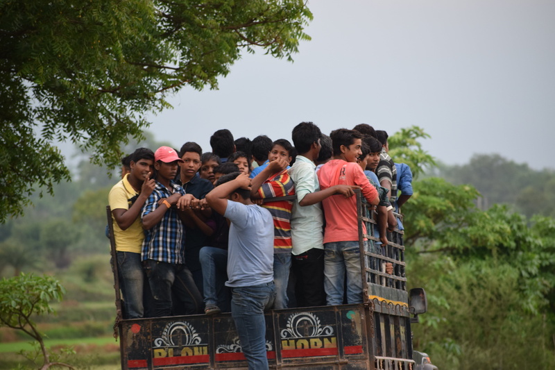 crowd, tree, dhenkanal, overloaded, day, passengers, togetherness, males, medium group of people, dangerous, india, group, leisure activity, road, real people