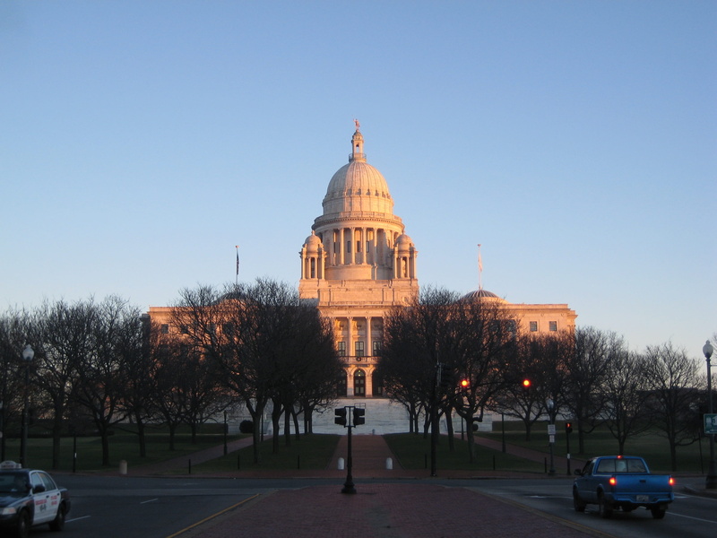 travel destinations, mode of transportation, clear sky, no people, 2K, government, motor vehicle, building exterior, road, plant, rhode island, capitol