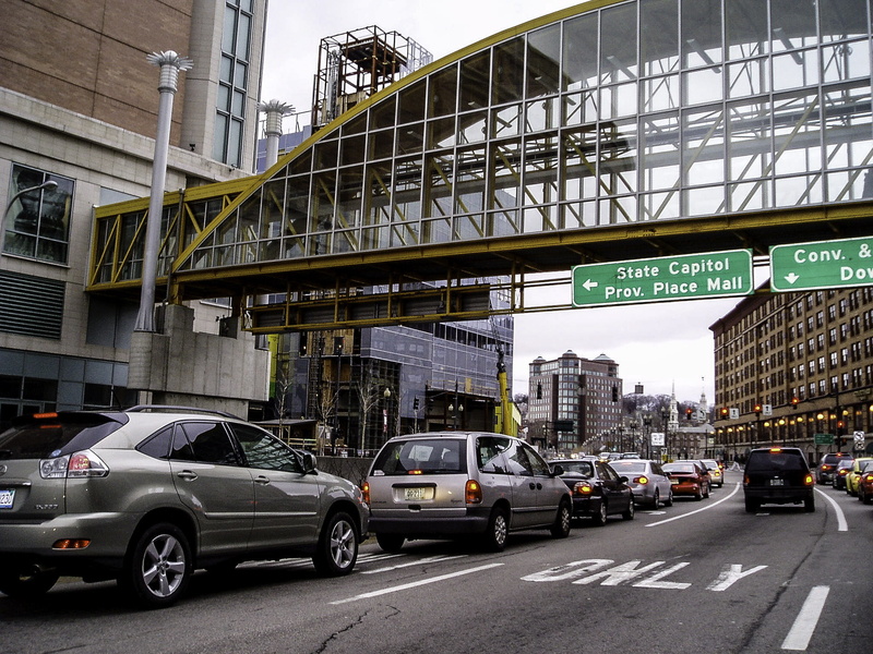 street, uSA, communication, rhode, road, 1080P, overpass, built Structure, day, urban Scene, public domain, exit, city street, car, land vehicle, bridge