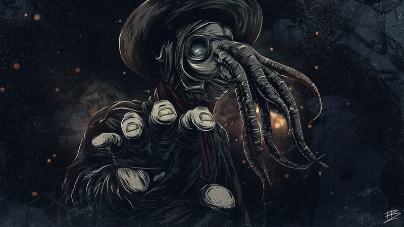 tentacles, plague doctors, creature, 1080P