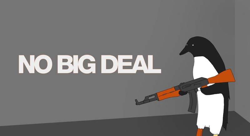 penguin, awesome, cool, grey, nice, 1080P, deal, white, funny, big, weapony, 3d and abstract