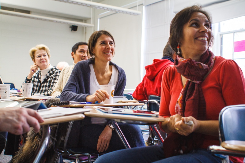young adult, jacket, multi-Ethnic Group, males, woman, females, happiness, classroom, education, mature women, academic, group Of People, top, smiling