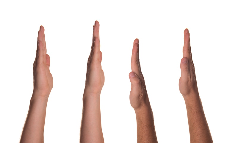 raised, hand, hands, choice, gesturing, participation, white background, four, cut out, human hand, finger, greetings, adult, guide, hand sign, learn, body part