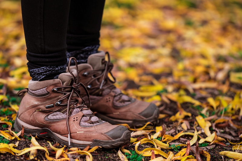 walking, fashion, leaves, sports Training, close-up, venture, explore, men, yellow leafe, style, hiking, sport, black Color, fall, hike, hiking Boot, nature