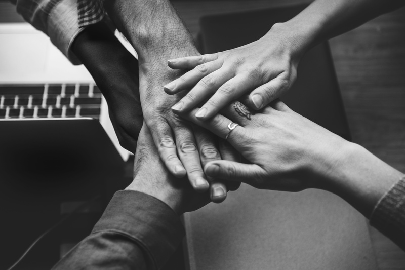 partnership, people, teamwork, indoors, leisure activity, men, 5K, togetherness, monochrome, human body part, top, body part, real people, friendship
