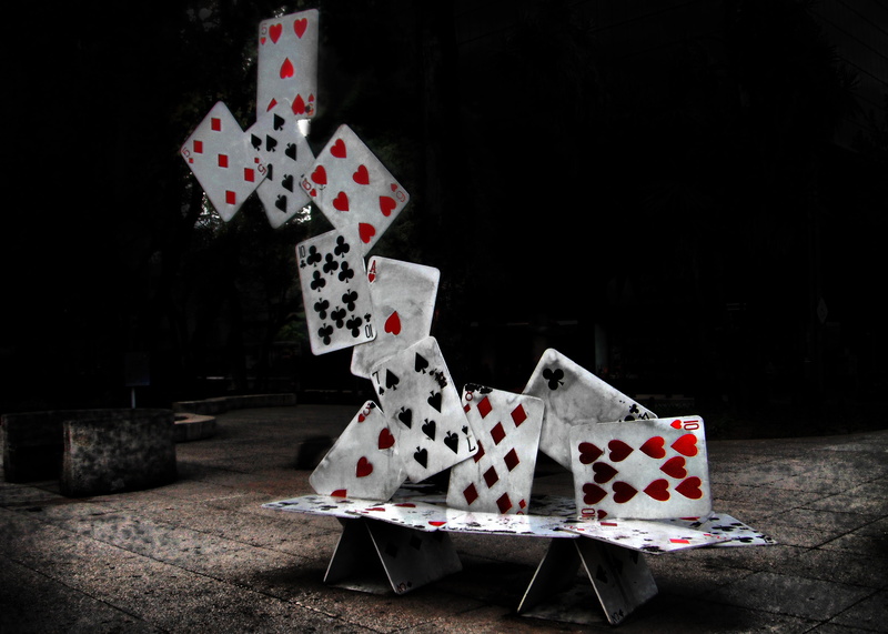 tournament, red, cards, table, opportunity, shape, black background, leisure games, indoors, relaxation, large group of objects, arts culture and entertainment