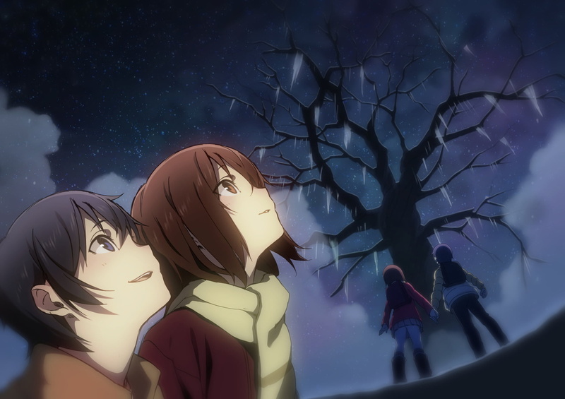 branch, Anime, ERASED, Kayo Hinazuki, human representation, outdoors, lifestyles, beauty in nature, tree, male likeness, representation, digital composite