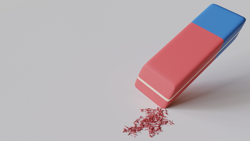 indoors, office, excitement, no people, stationery, efface, cut out, emotion, art and craft, red, school, single object, white background, education, 3d
