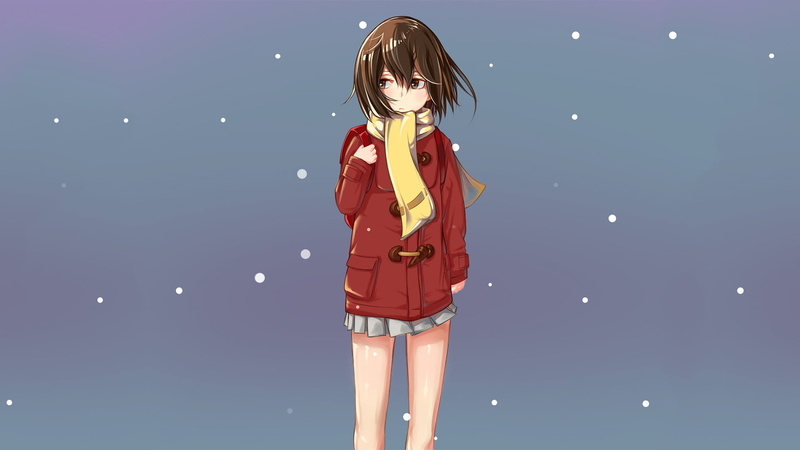 fashion, portrait, 1080P, ERASED, front view, illuminated, girls, Anime, young women, three quarter length, sky, Kayo Hinazuki, casual clothing, beautiful woman