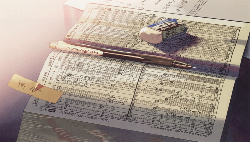 pencils, 1080P, books, centimeters, makoto, shinkai, memories, anime, eraser
