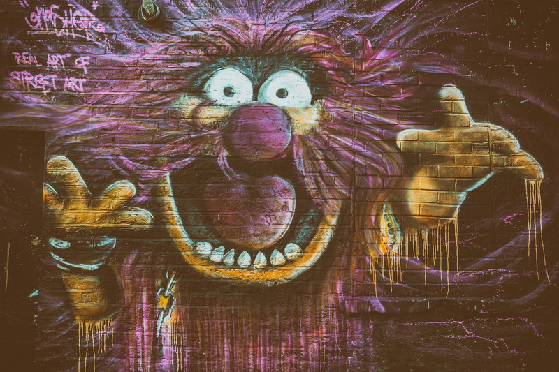 craft, backgrounds, undersea, representation, character, brick, vertebrate, creativity, Animal, urban, art and craft, portrait, animal themes, full frame