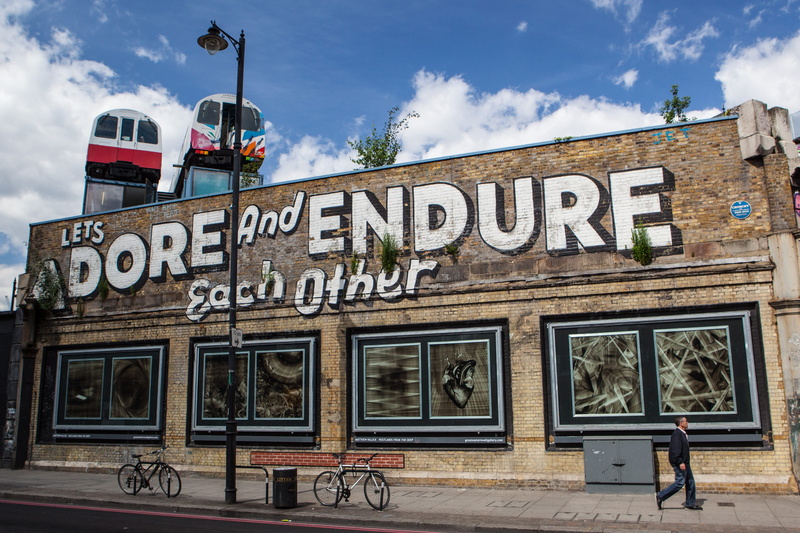 diner, building Exterior, sign, london, communication, food, food and drink, architecture, outdoors, cloud - sky, text, street Art, built structure, nature