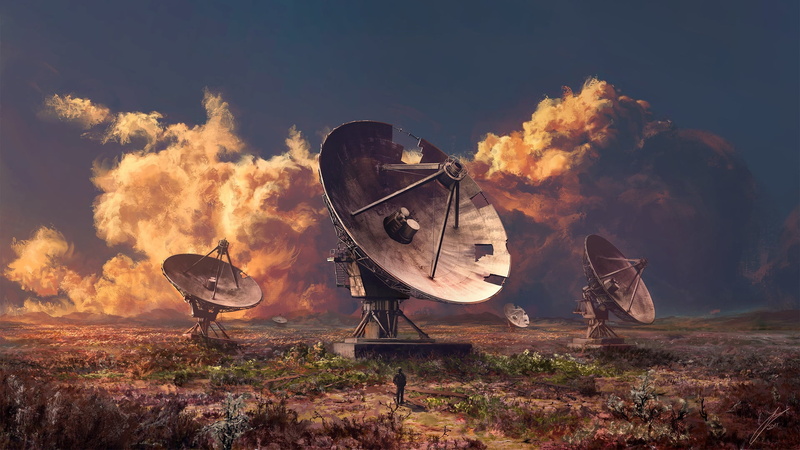 1080P, technology, artwork, antenna, Julian Bauer, sky, landscape