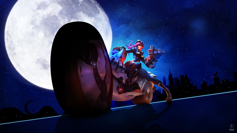 Vi (League of Legends), adult, night, building exterior, architecture, sky, city, vi, women, leisure activity, league, real people, lifestyles, 2K, League of Legends