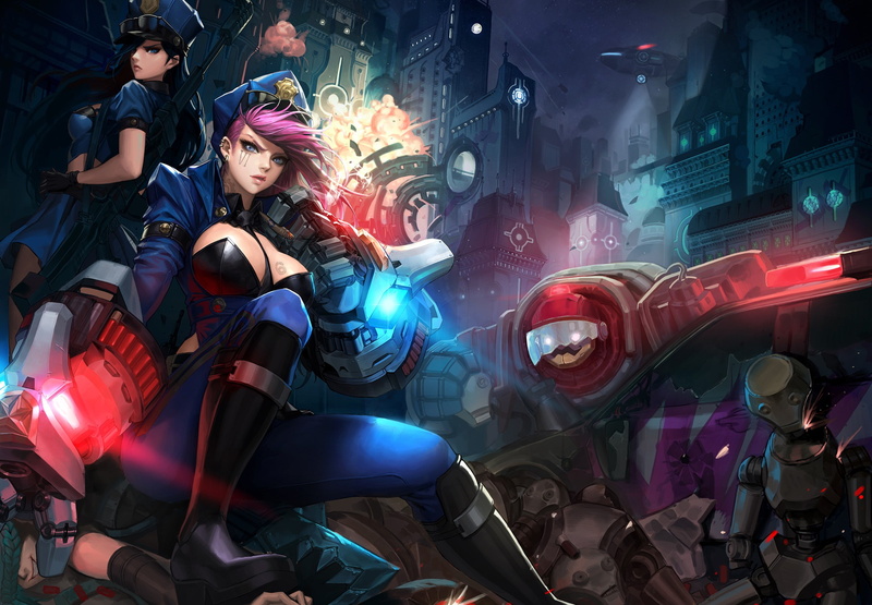 League of Legends, anime girls, 1080P, Vi (League of Legends), anime
