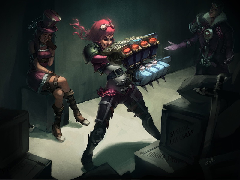 indoors, Caitlyn (League Of Legends), full length, creativity, people, standing, representation, musician, Jayce (League of Legends), 1080P, armed forces