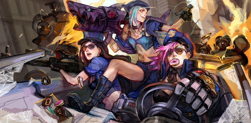 Sheriff of Piltover, League of Legends, Piltover Enforcer, Caitlyn, 1080P, Loose Cannon, Jinx