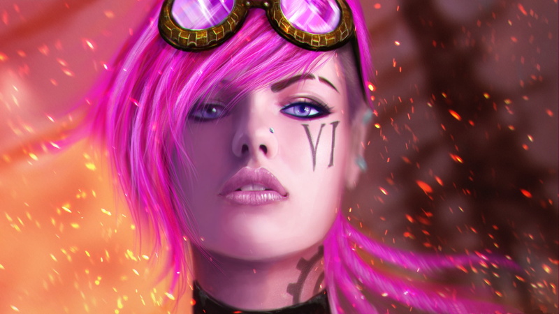 league of legends, piltover enforcer, vi, art, 1080P