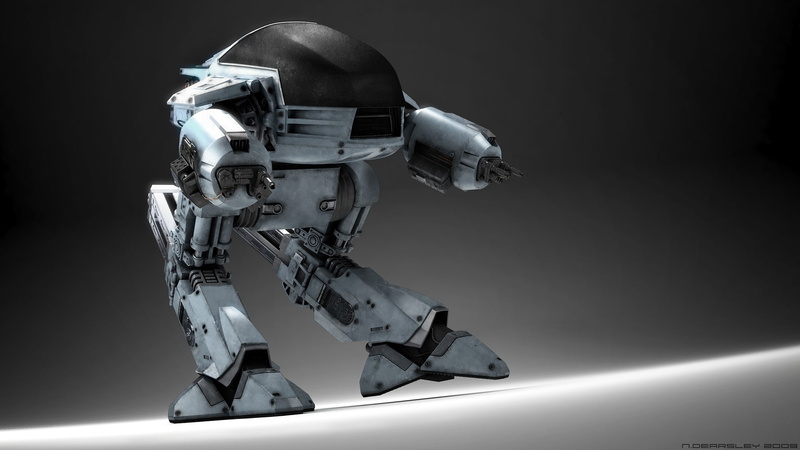 ed-209, RoboCop, digital art, movies, robot, 1080P