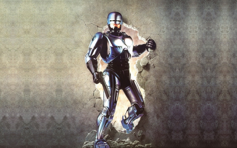 gun, 1080P, RoboCop, machine, cyborg, wall, movies, robocop 2, men