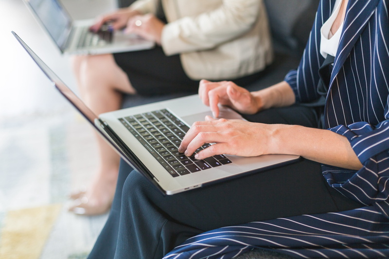 people, internet, convenience, sitting, Professional, women, typing, connection, 4K, Desk, using, co, Office, laptops, hand, portability, men, workers