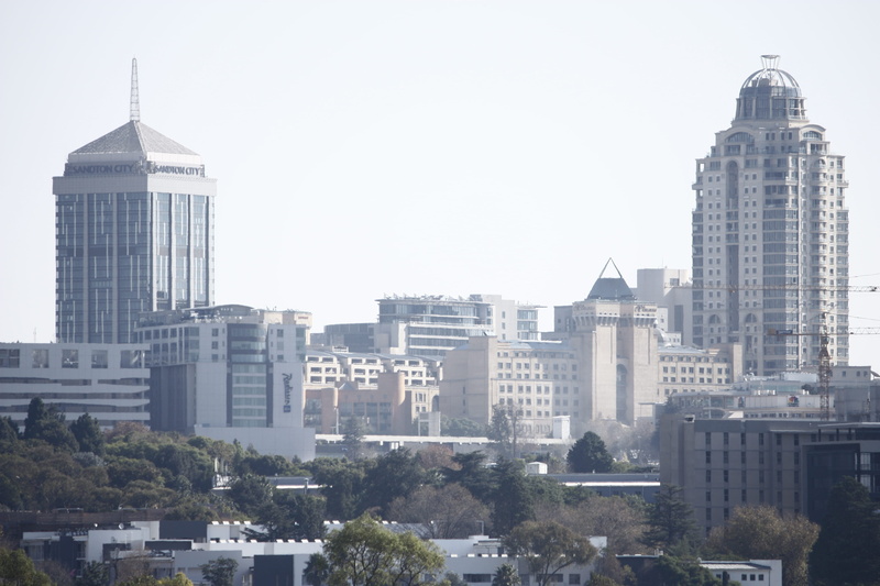clear sky, building, johannesburg, tall - high, outdoors, 4K, skyscraper, travel destinations, cityscape, sandton city, building exterior, modern, buildings