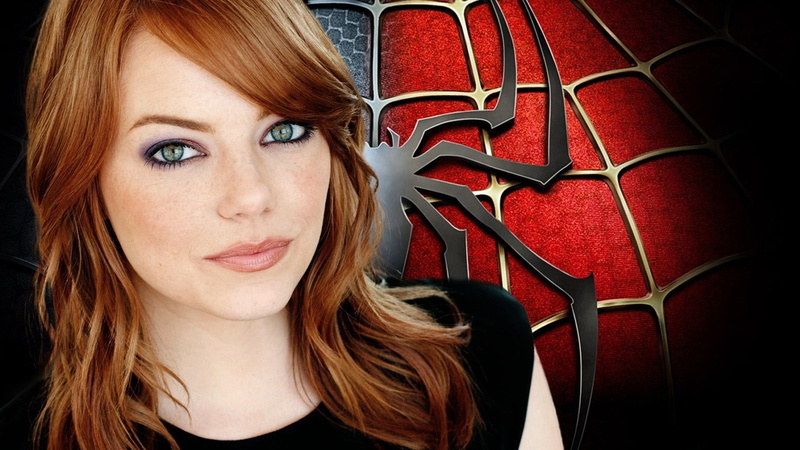 The Amazing Spider-Man, portrait, adult, movies, indoors, Emma Stone, front view, Spider-Man, beauty, headshot, looking at camera, dyed red hair, red, women